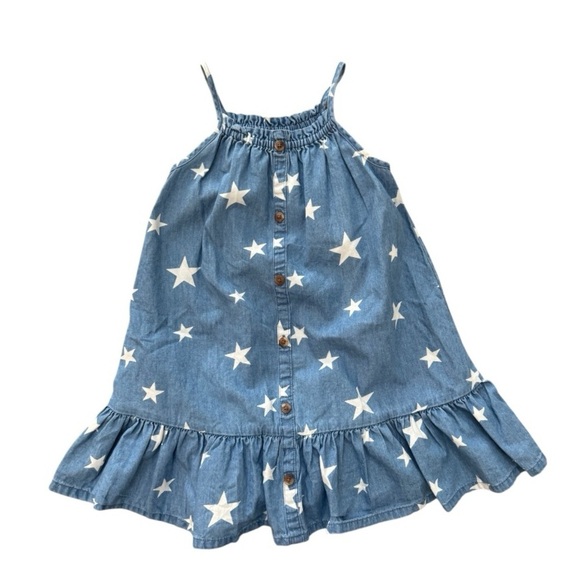 Old Navy chambray star ruffle dress 3T - Picture 1 of 4
